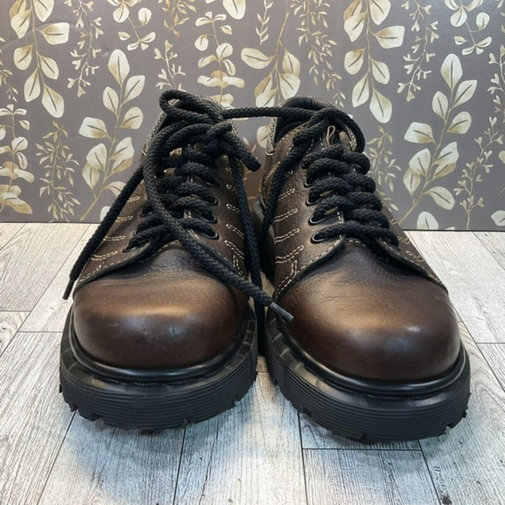 Dr Martens Men's Vintage Brown Chunky Oxford Lace Up Low Top England M5 W7 Y2K - Picture 2 of 9